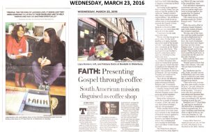 BooKafé Waterbury recebe visita de um jornalista do Republican-American, um jornal local da cidade