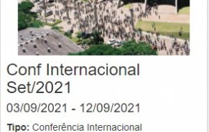Conf Set/2021 – INSCRIÇÕES ABERTAS